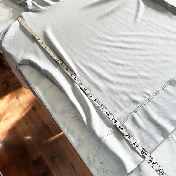 WHBM Gray Satin Side Zip Funnel Neck Soft Long Sleeve Top Women's size large - Picture 9 of 11